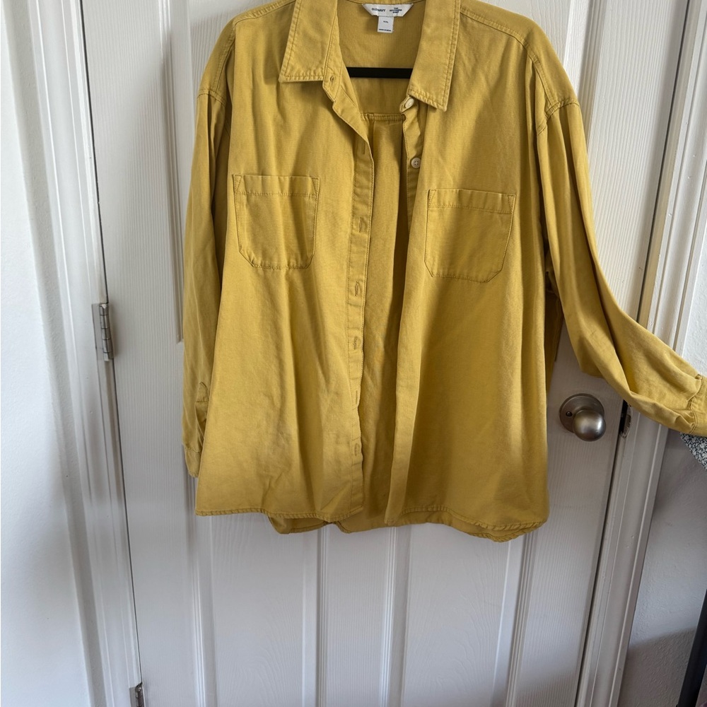 Old Navy Mustard Button-Up Shirt